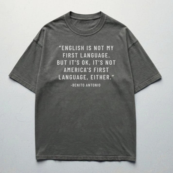 Bad Bunny English Is Not My First Language Unisex Benito Bowl Halftime Show T-shirt Together We Are America Men Women Tee Tops