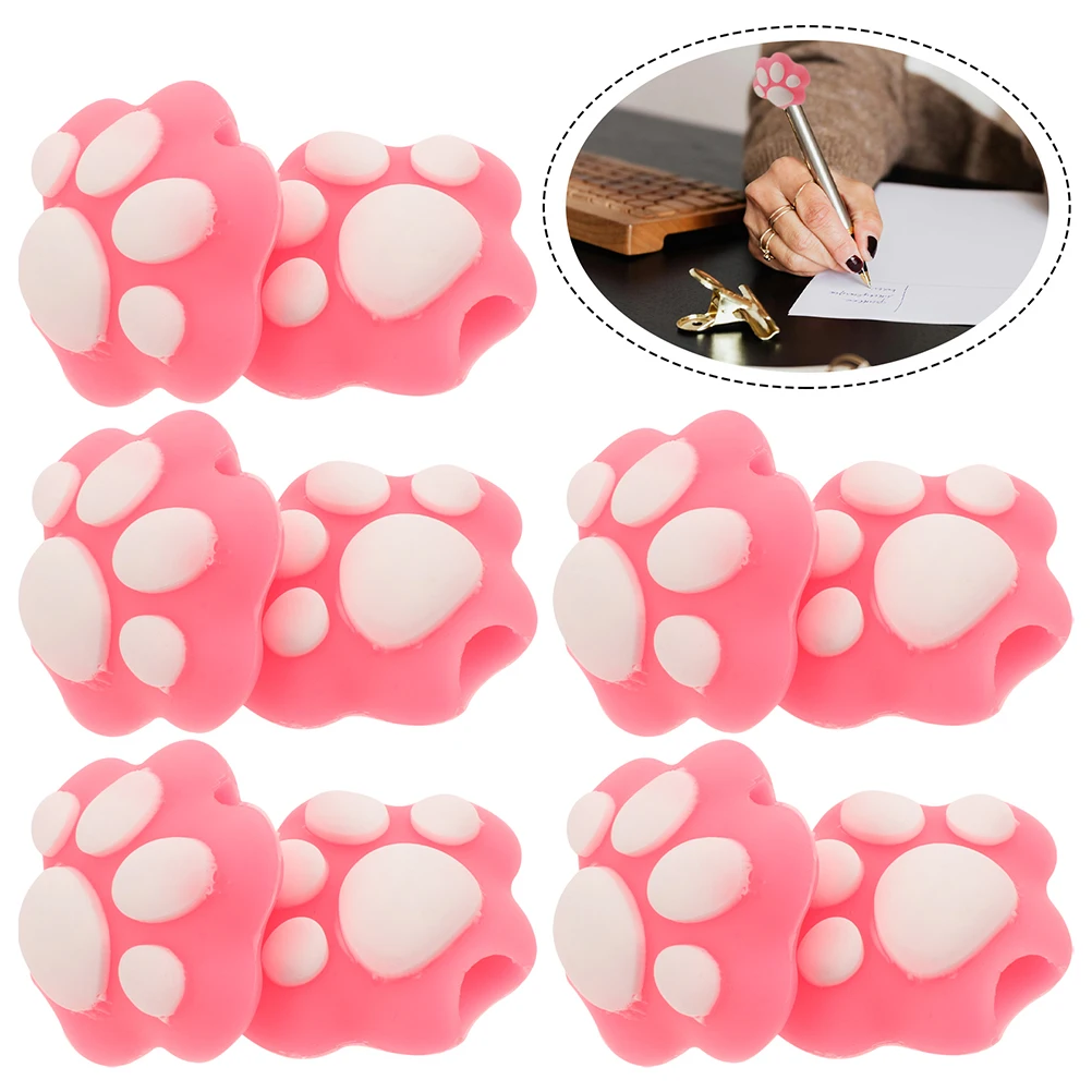 

12 Pcs Cap Extender Animal-themed Pen Caps Cat Paw Toppers Pencil Classroom Rewards for Kids Party Favors Stationery Hat Cute