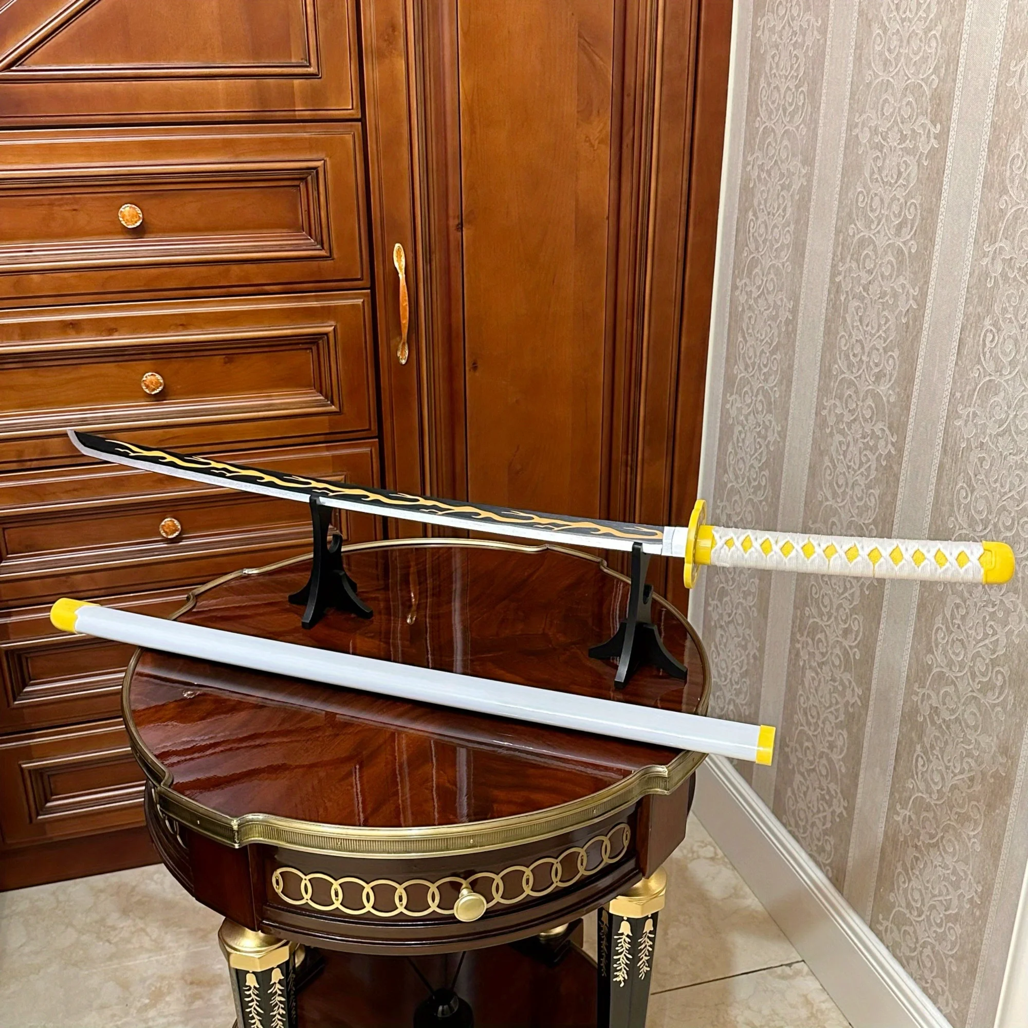 ดาบคาตานะไม้ขนาดจริง 39.3 นิ้ว 100 ซม. ดาบคาตานะ ดาบซามูไร ดาบนินจา อุปกรณ์คอสเพลย์ ของเล่น