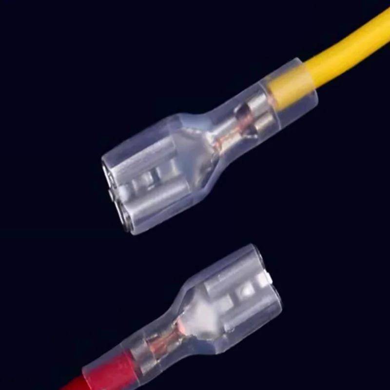 フック付きの透明な編組コネクタ,2.8mm,50セット,2.8mm