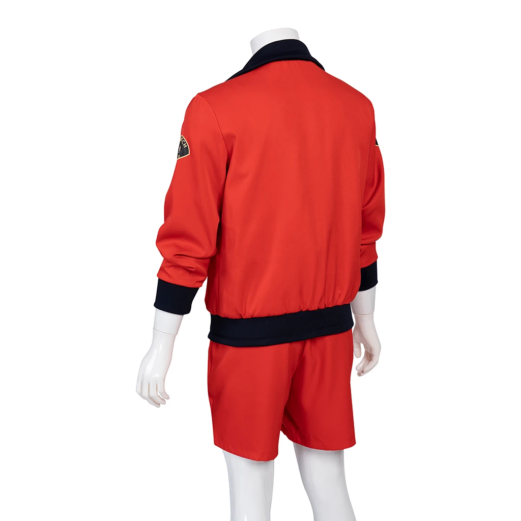 Bay watch Cosplay das Mentor Kostüm rot Reiß verschluss Jacke Mantel Shorts setzt David Hasselhoff Kostüm Männer Halloween Party Outfits