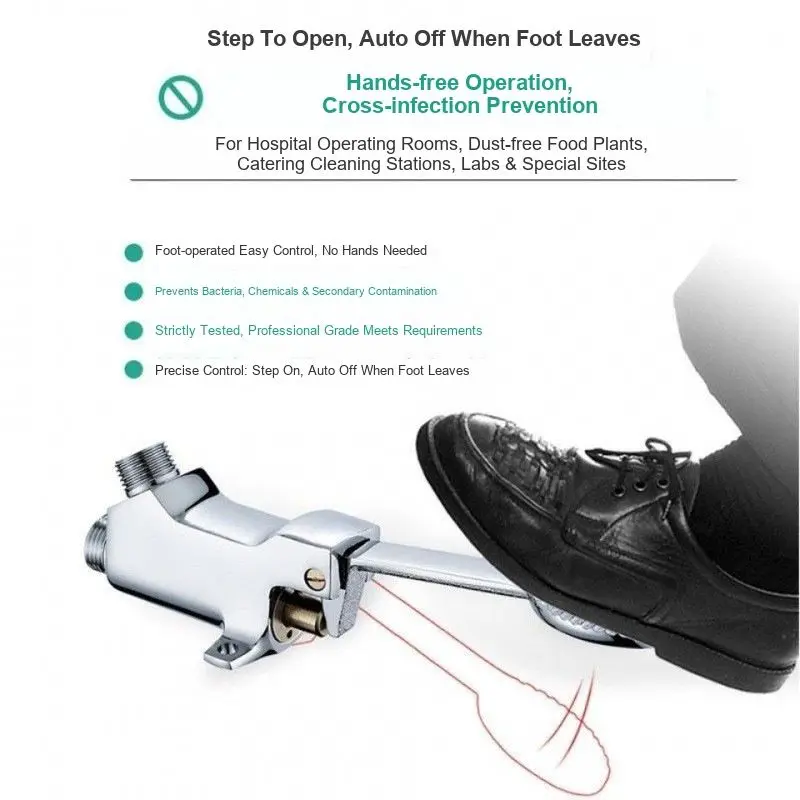 Foot-operated Flush Valve Medical Laboratory Dust-free Toilet Single Cold Press Flush Valve