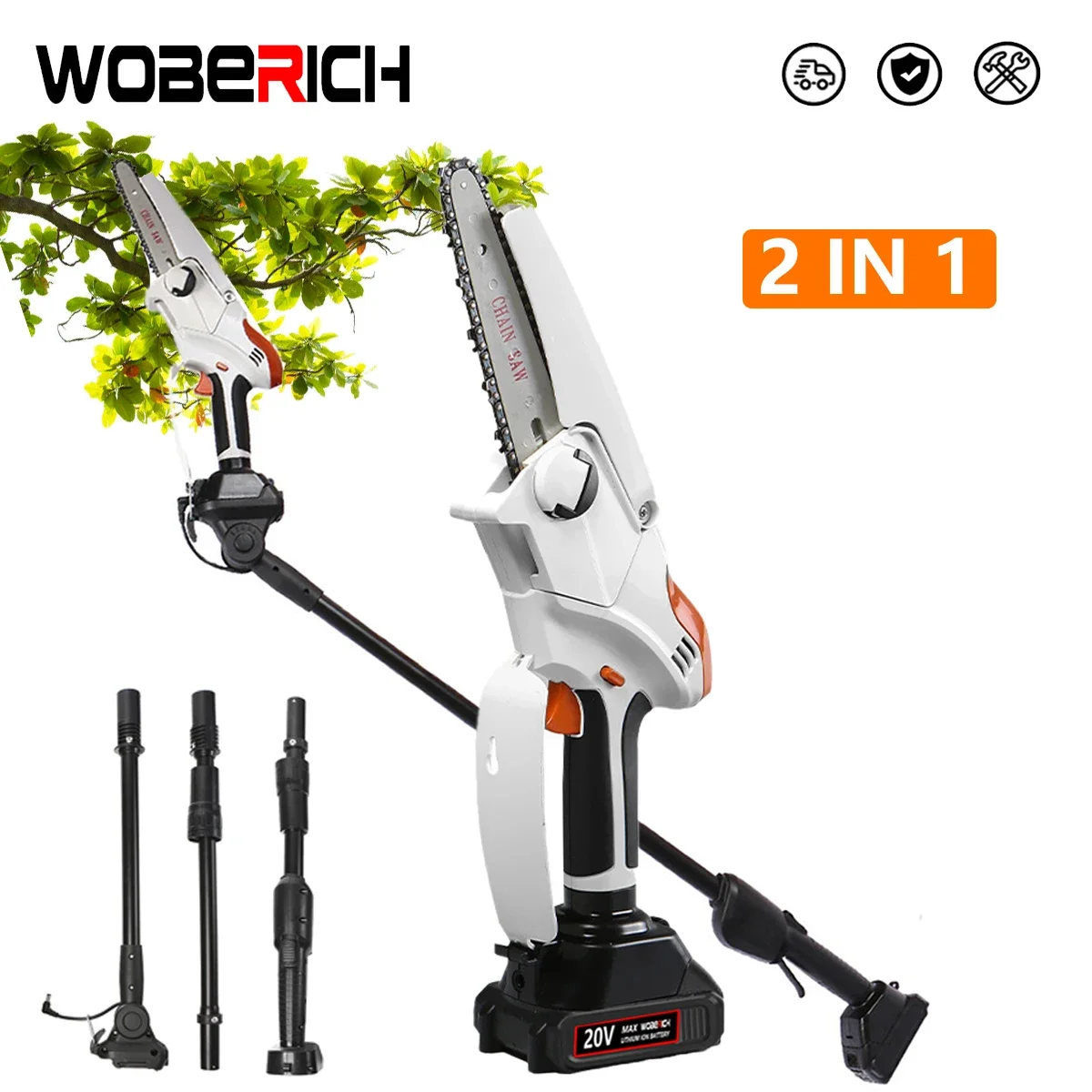 Telescoping Electric Pole Electric Chainsaw Cordless Garden Tree Pruning Tool High Branch Saw for Makita 18V Battery