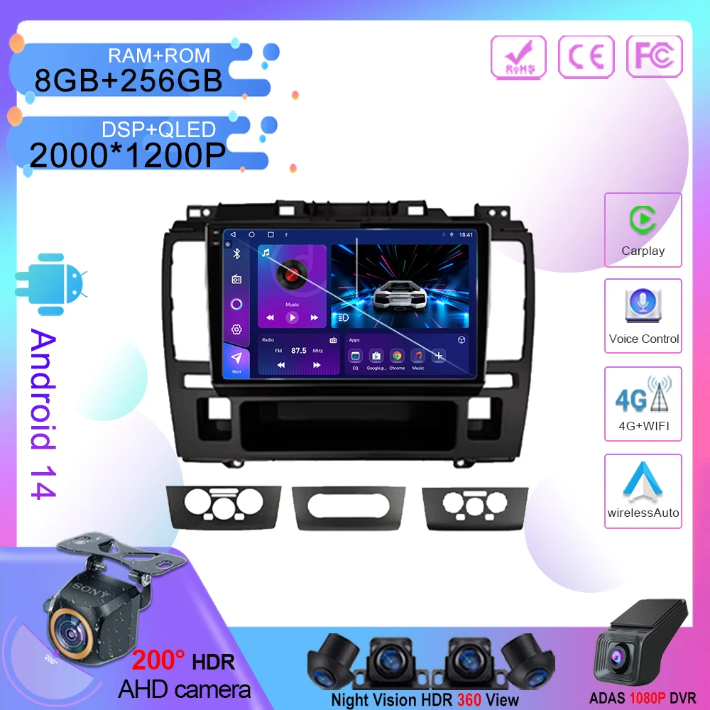 Android 14 Car Dvd For Nissan Tiida Tida 2005-2010 Auto Radio Stereo Head Unit Multimedia Player GPS Navigation SPU Screen 7862