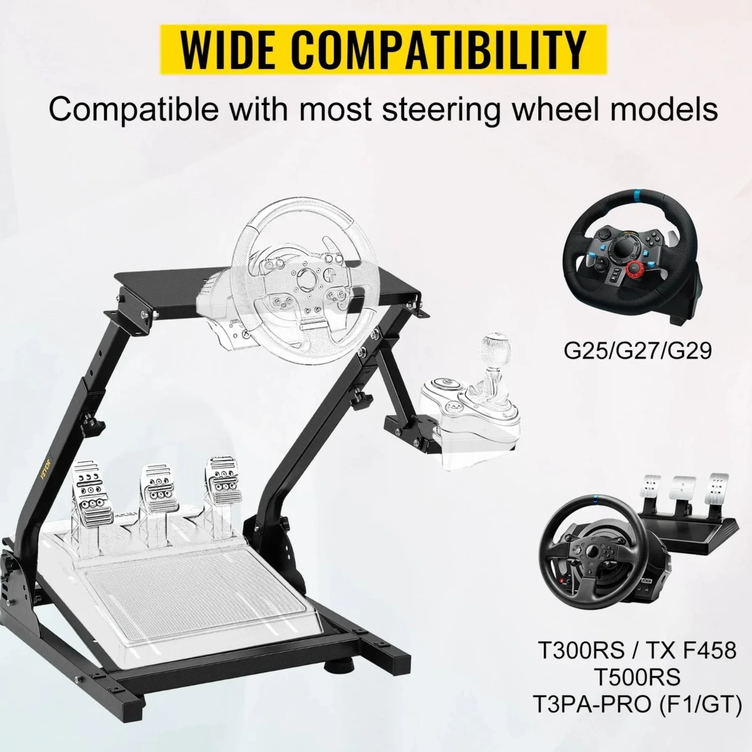 SIHAO Game Racing Steering Wheel Stand Height Adjustable For Logitech G25 G27 G29 G920 Gaming Racing Simulator Steering