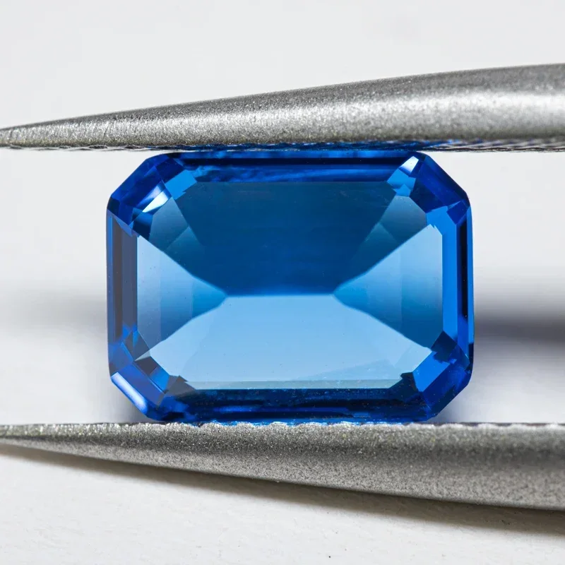 Lab Grown Cobalt Spinel Blue Demon Color Emerald Cut VVS1 Selectable AGL Certificate Gemstone Charms DIY Jewelry Making Material