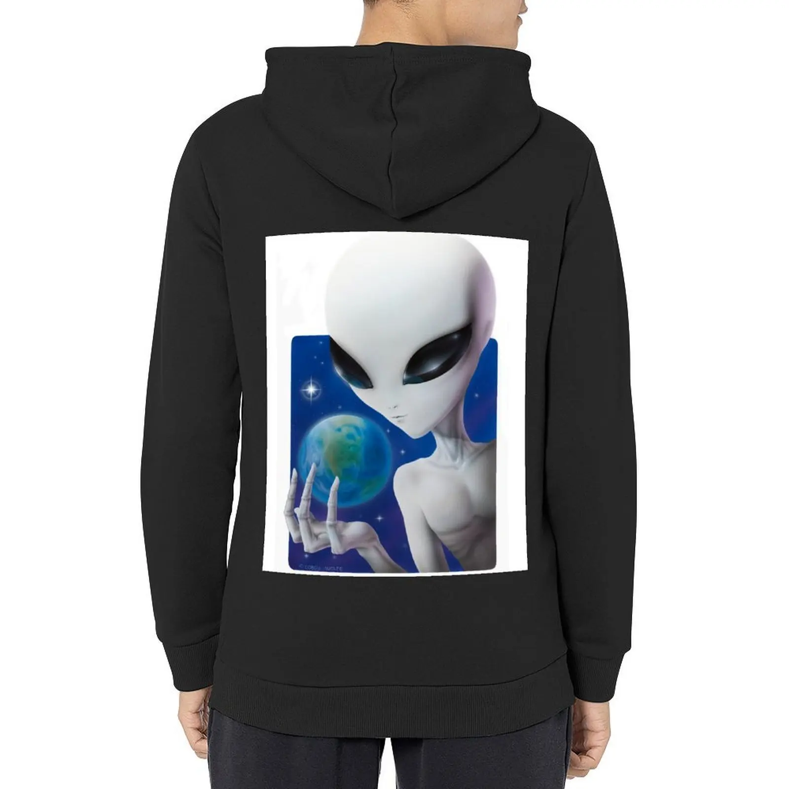 

ET. Grey alien. EBEN, EBE, Gray Alien, Grey ET, Extraterrestrial, UFO. BEM, Hoodie autumn jacket men hoodie oversize