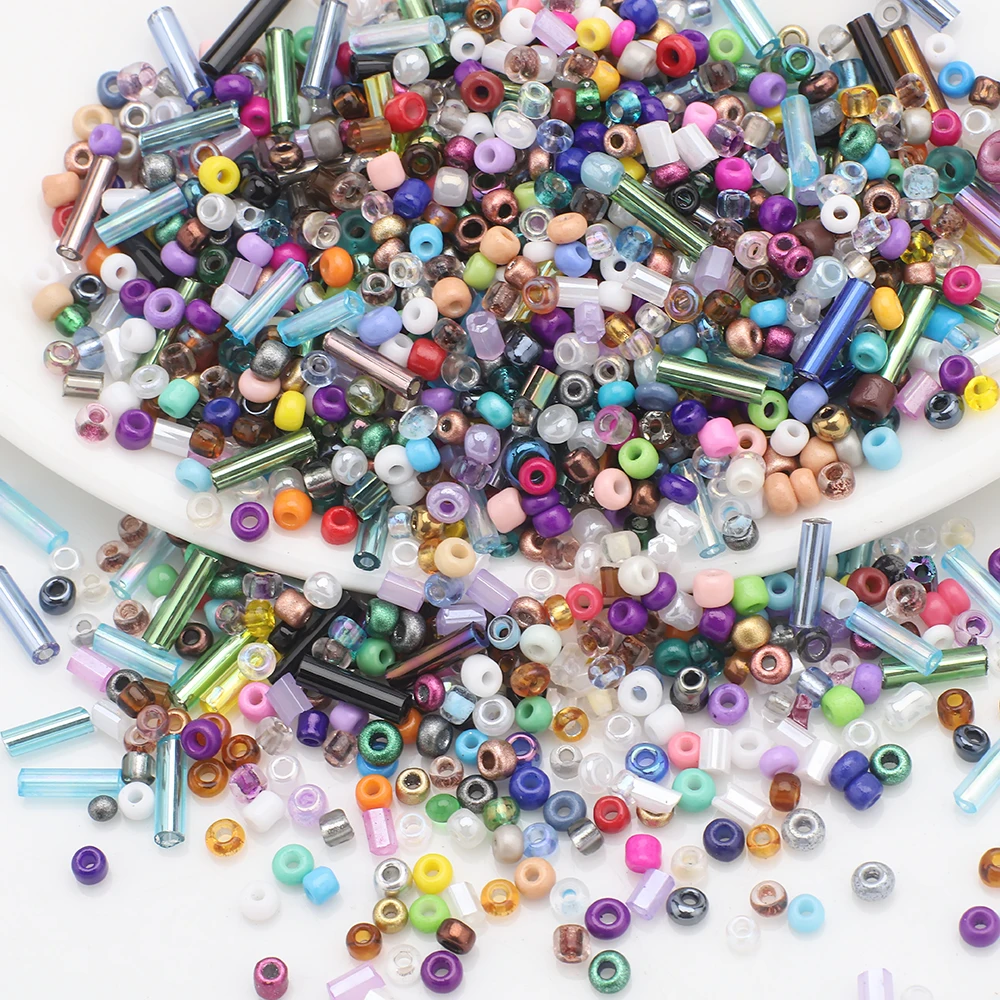 حوالي 20 جرام متعدد الألوان الزجاج البذور حبة مزيج السائبة خزر عازل أحجام مختلفة DIY بها بنفسك صنع المجوهرات أساور القلائد أقراط