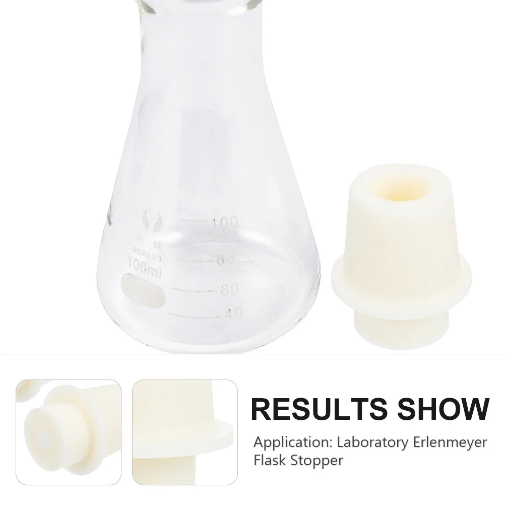 

5 Pcs Erlenmeyer Flask Stopper Laboratory Glassware Stoppers for Conical Flasks Test Tube Cork Rubber Equipment Sealer Cap