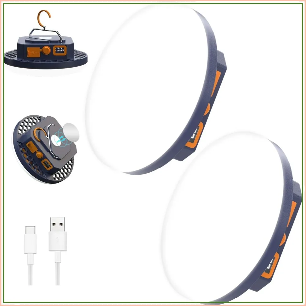 

2pcs 10000mAh Rechargeable 3000LM Tent Light, 24H Long Play, Outdoor Camping Lantern for Emergency