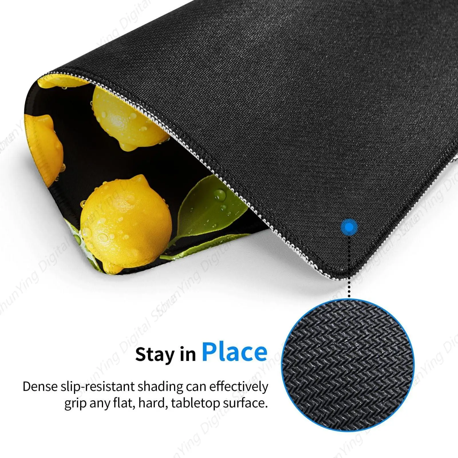 Mouse Pad Lemon Black Bottom Washable Anti Slip Rubber Mouse Pad For Men's And Women's Laptops Gaming Table Pads 18*22cm