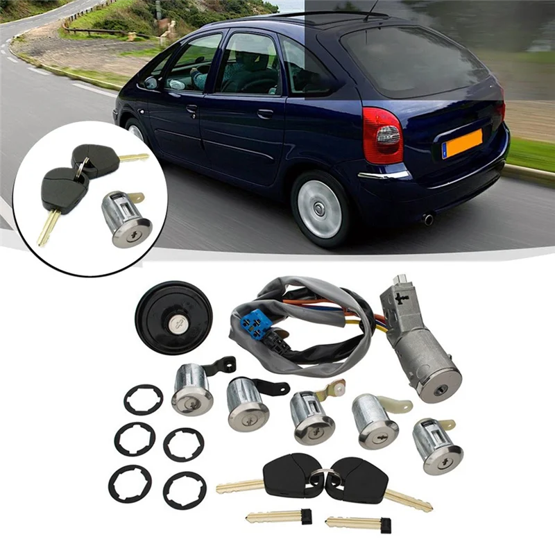 

Superior-Ignition Door Lock Key Fuel Tank Cap Door Lock Barrels Set For Partner Citroen Berlingo 4162.CF 4162CF