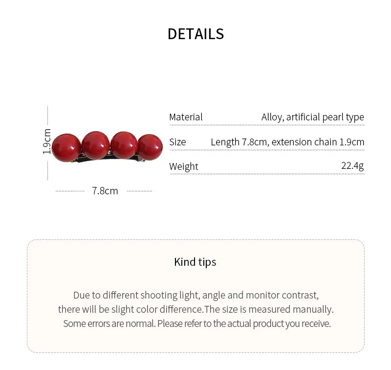 2025 nueva bola redonda perla de imitación Color sólido pasador/Clips para el cabello de primavera para mujeres personalidad temperamento accesorios de lazo de moda