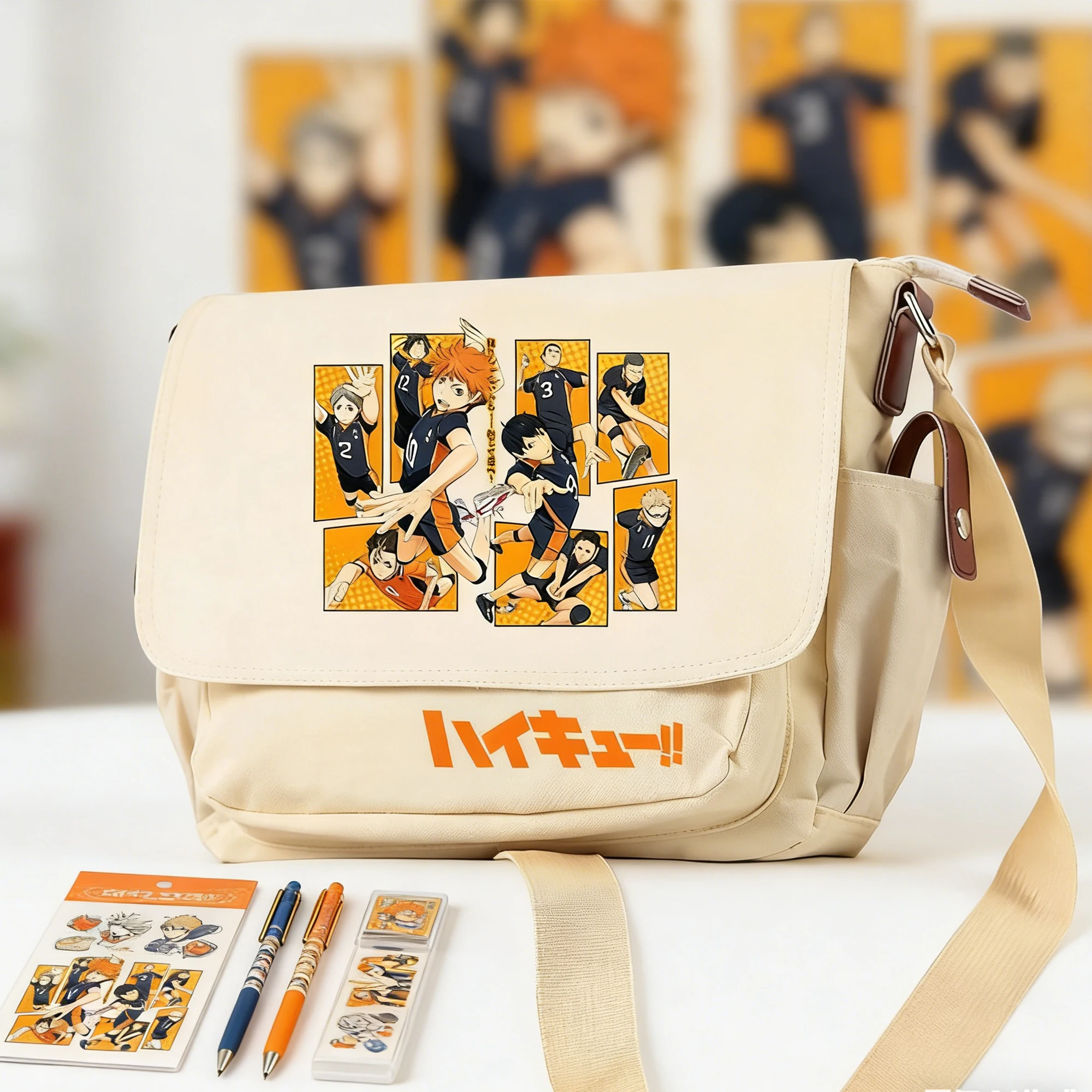 

Горячий Аниме Haikyuu! Сумки через плечо с мультипликационным принтом Shoyo Hinata, сумка для книг, школьный рюкзак из ткани Оксфорд, Студенческая сумка-мессенджер, женская сумка