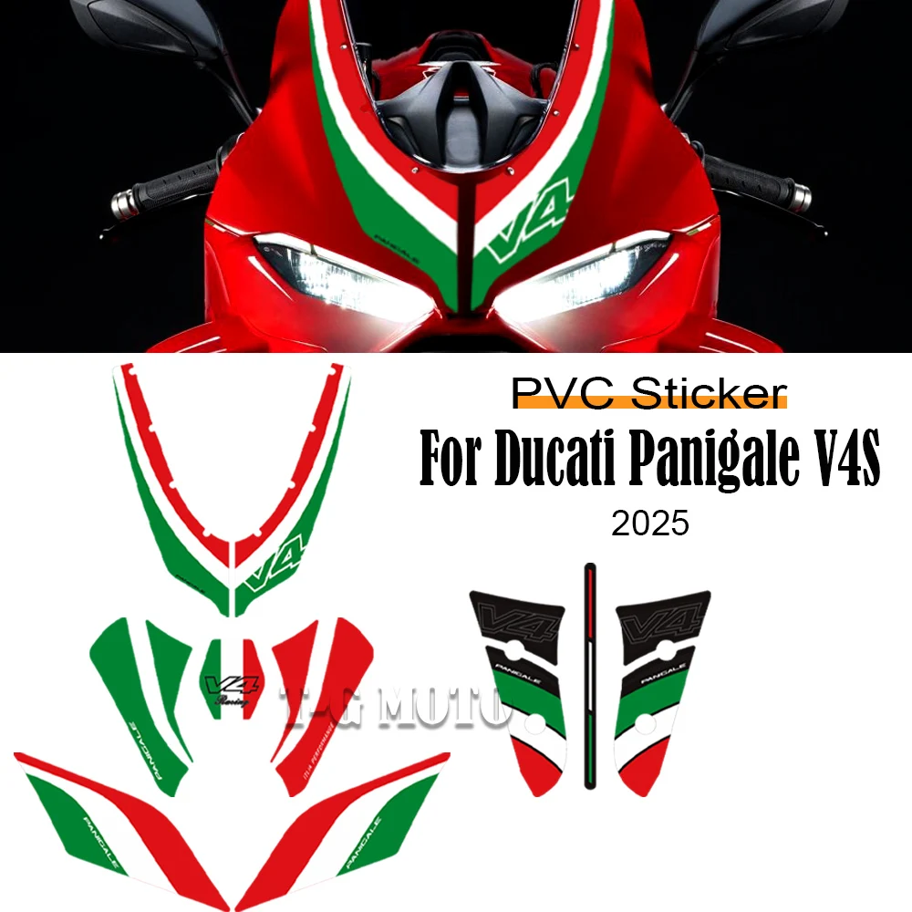 

Motorcycle Accessories Shell Fairing Sticker Decal Tank Pad Protector Front Fender Stickers For Ducati Panigale V4 S V4S 2025
