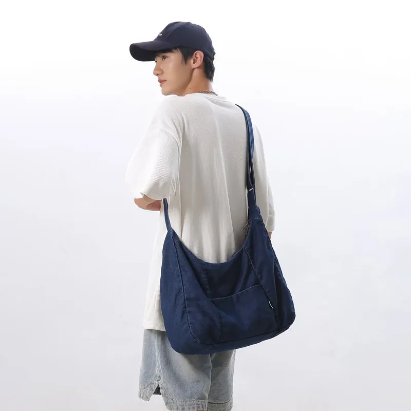 

Large Denim Women's Bag New Jeans Shoulder Bag Student Messenger Bag Y2K Eco Bag Korean Shopper Satchels Designer Handbag Solid