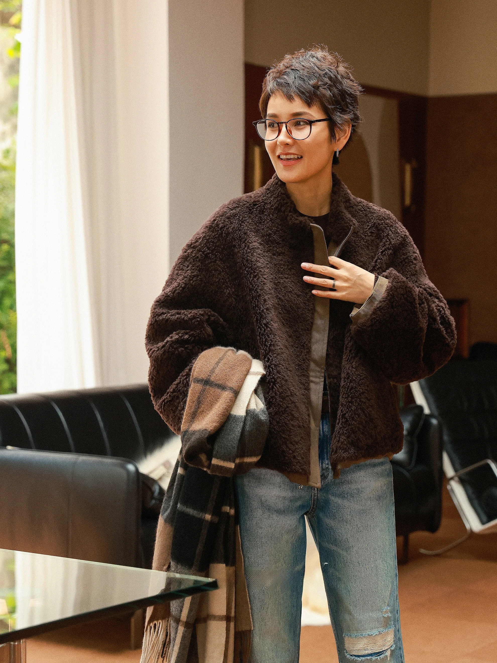 

MsDidion двустороннее шерстяное пальто Teddy Fce Lp Sle, теплое повседневное женское пальто на молнии для зимнего сезона