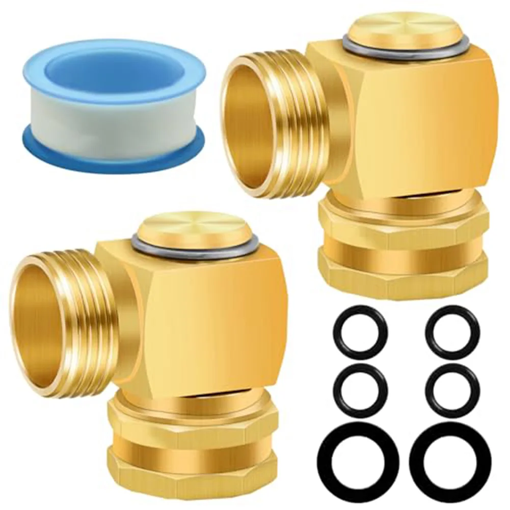 

Brass Hose Elbow 90 Degree Hose Elbow Pre-installed Sealing Rings Wear And Pressure Resistance For Car Washing