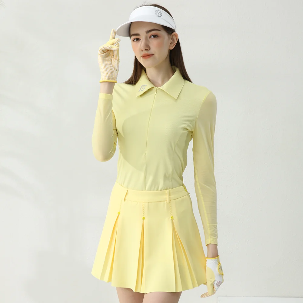 Golfist Golf Women\'s Summer Long-sleeved Shirt Breathable Quick-dry Golf Sports Short Skirts Tennis Skirts Ladies Apparels