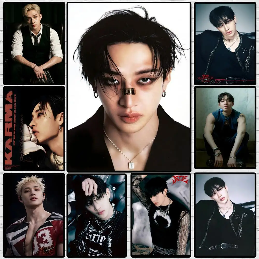 Celebrity Bang Chan Poster 	   Poster-Wandaufkleber, wasserfest, selbstklebend, HD-Kunst, Schlafzimmer, Bar, Dekoration