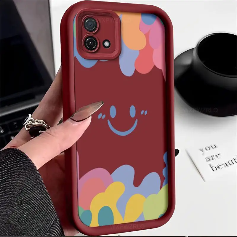 Cartoon Smiley Face Phone Case For OPPO A16E A16K Graffiti All Inclusive Shock-absorbing Silicone Soft Back Cover