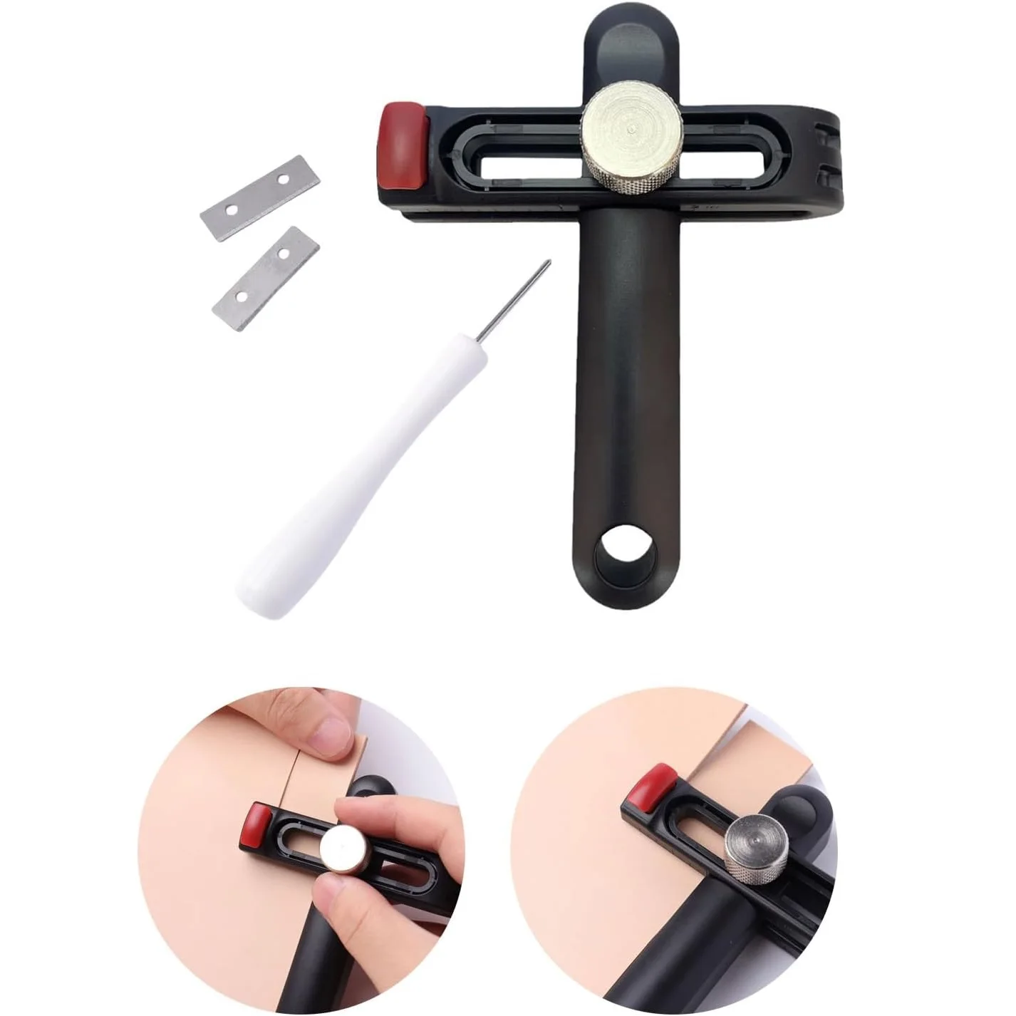 Leather Cutter Adjustable Handmade DIY Tool Wearing Belt Straps Device Rope Splitter Handmade Leather Craft and Leather Amateurs