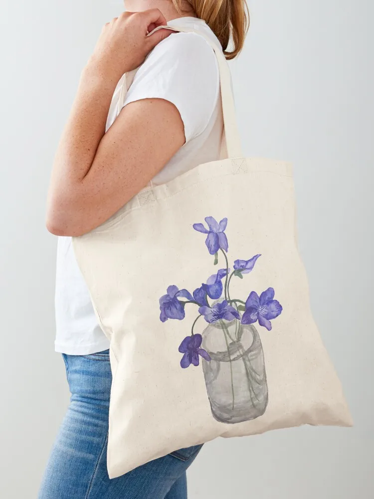 

Jar of Violets Tote Bag cute pouch bag Fabric bag luxury women Gift bags