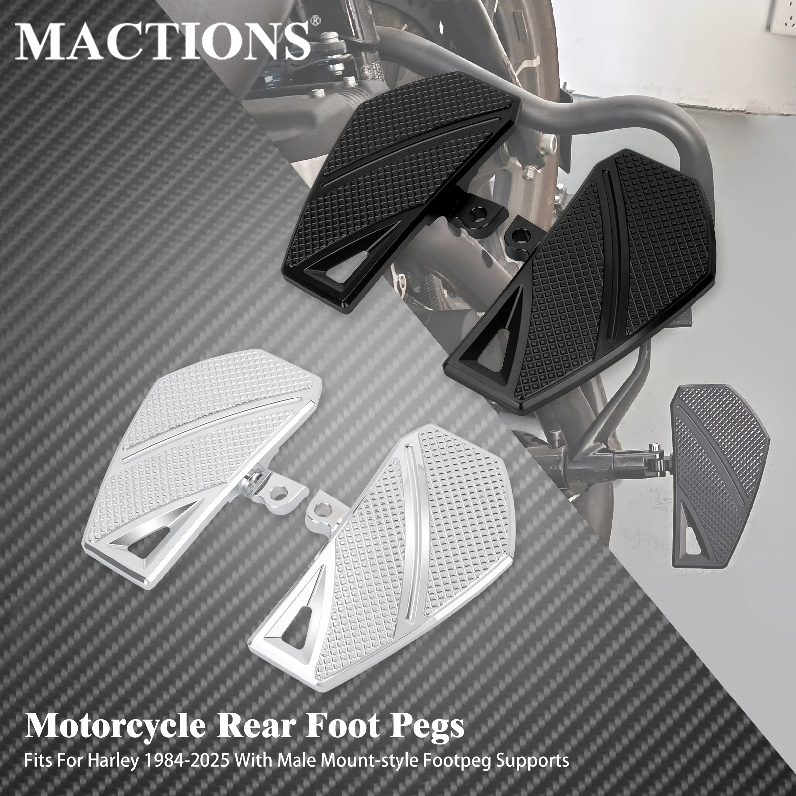 Motorcycle Rear Foot Pegs Passenger Footrest Foot Peg Pedals For Harley Touring Softail Dyna Sportster XL Breakout FL Fat Boy