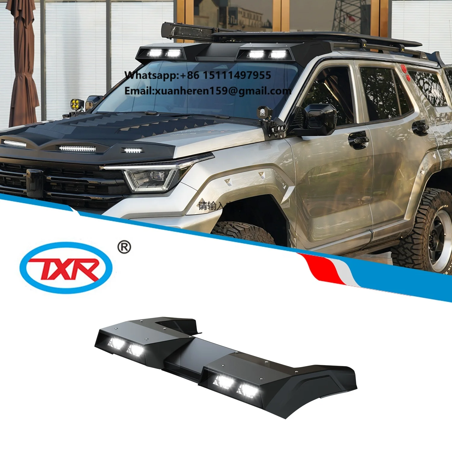 

New Roof Searchlight Black Off-road Vehicle Top Lamp TXR Auto Exterior Waterproof Accessories for Great Wall TANK 400 2023-