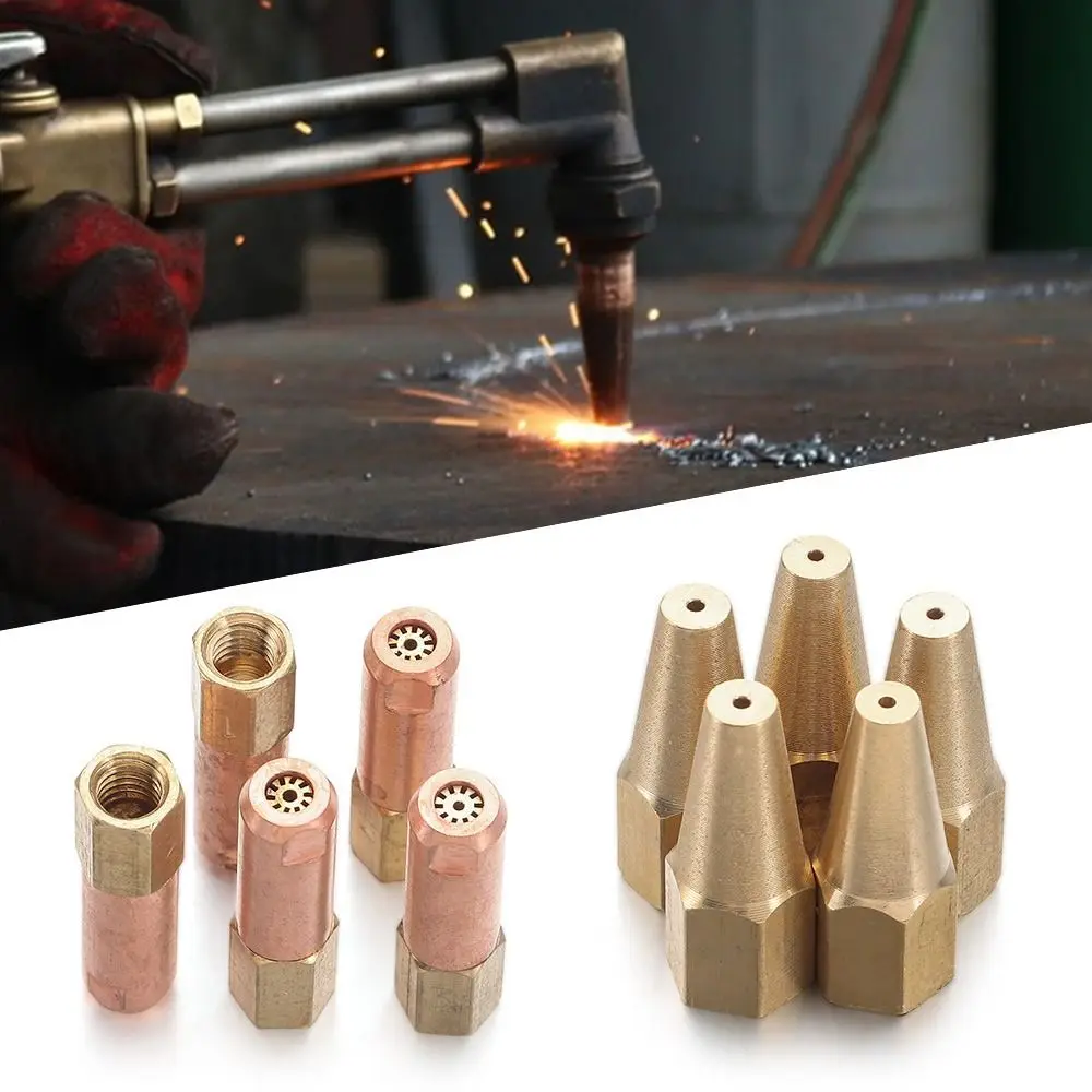 5Pcs/Set Durable H01-2 Gas Brazing Torch Nozzle Welding Accessory Pure Copper Torch Tip Propane Acetylene Cutting Oxygen Welding