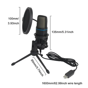 USB Wire RGB Microphone for Podcast, Condenser, Wire Gaming Mic, Recording, Studio Streaming, Laptop, Desktop, PC 9 Main sales condenser microphone - №3