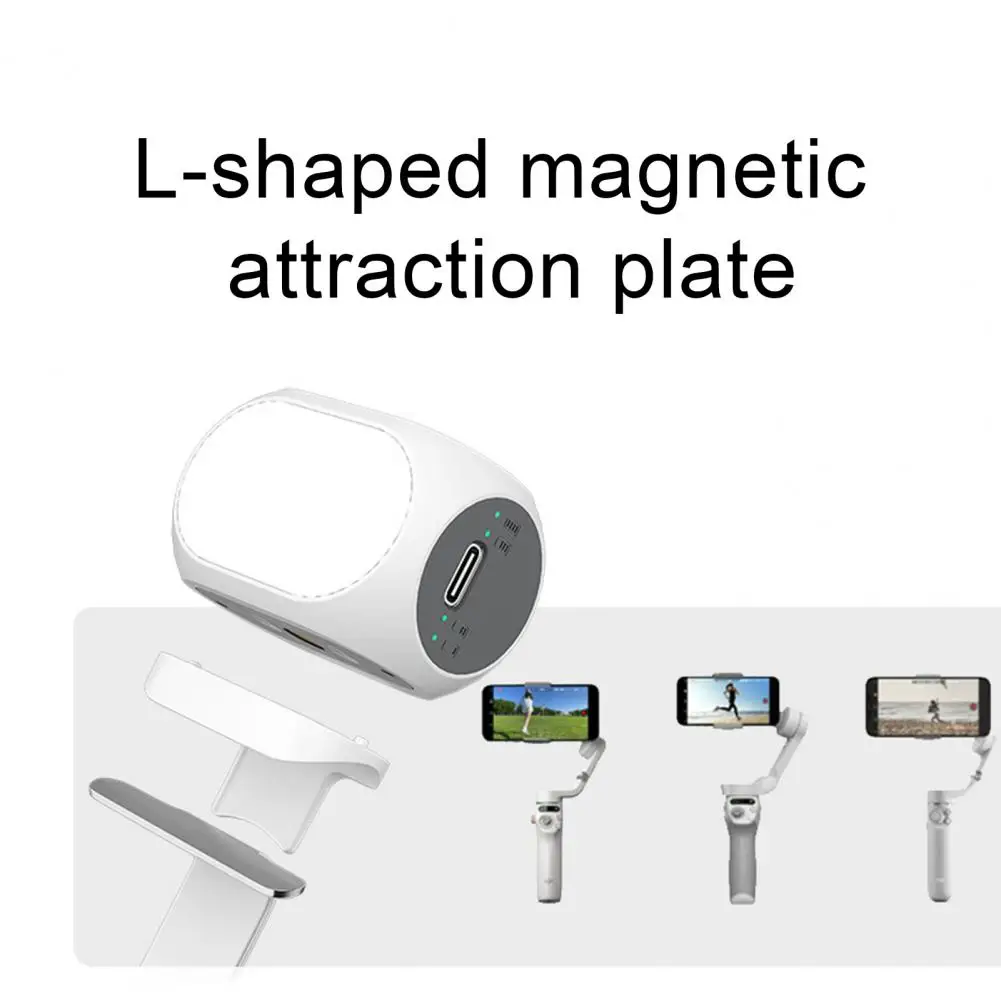 Stabilizzatore cardanico portatile con luce di riempimento personalizzabile con luce di riempimento a LED dimmerabile per telefono Ricaricabile a 3 colori per contenuti