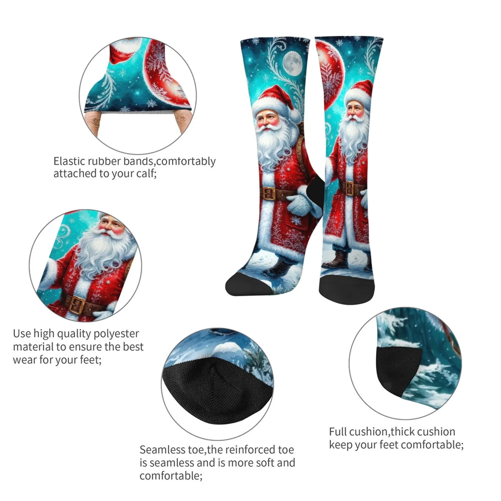 سانتا كلوز الجدة الرجال الجوارب ريترو ستايل مريح عدم الانزلاق موضة الجوارب غير رسمية سعيد الهيب هوب جوارب بأشكال مضحكة هدية الكريسماس #5