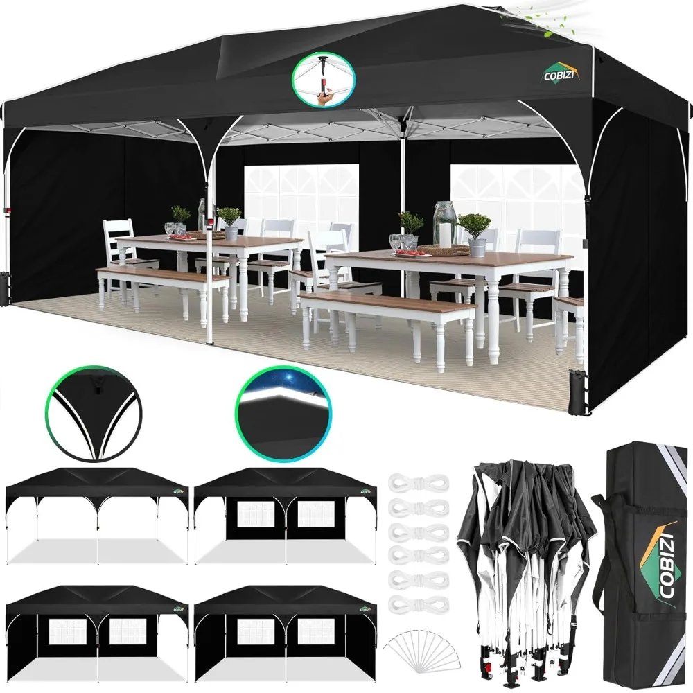 

Тент-шатер 10x20 футов с 4 боковыми стенками, уличный тент для вечеринок с центральным замком и вентиляционным отверстием, на заказ