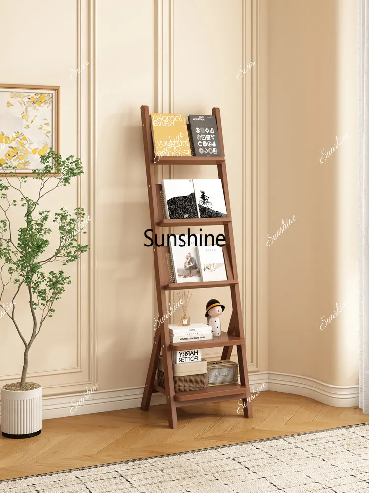 Medieval book and newspaper rack, living room magazine display rack, newspaper storage picture book rack