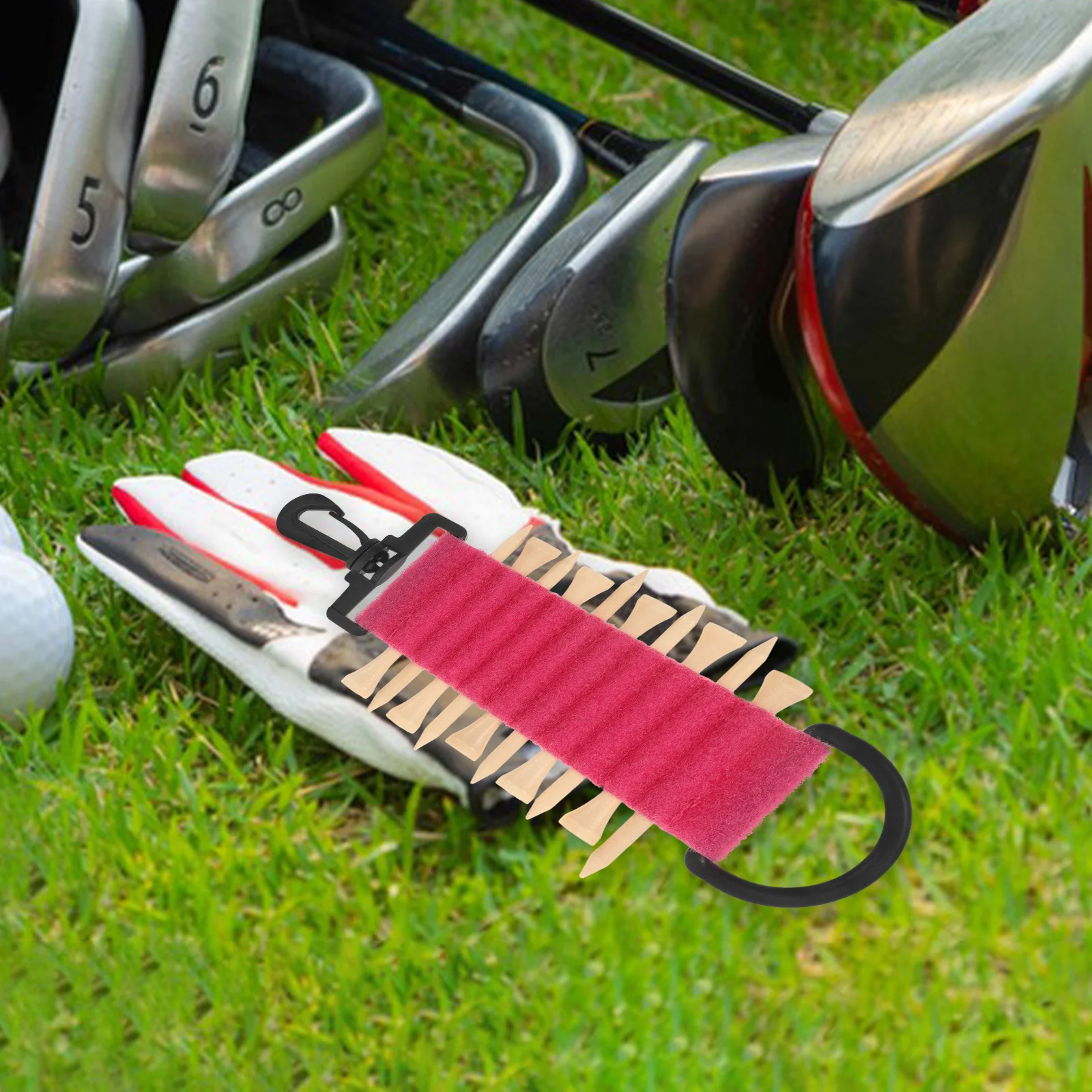 حامل تي شيرتات الجولف البلاستيكي مع مشبك قوي، تخزين سهل الوصول لملحقات الجولف، منظم تي شيرت متعدد الاستخدامات أثناء التنقل #6