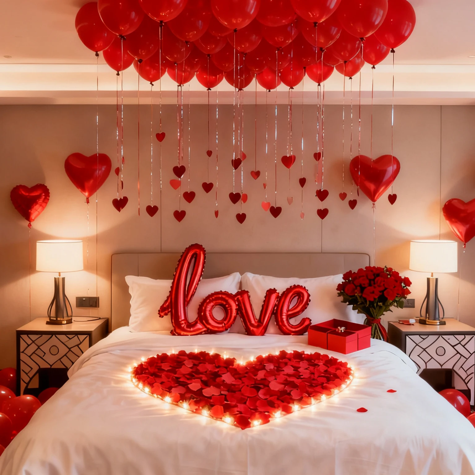 Red LOVE Balloon Set with Red Love Aluminum Film Balloon and 10 inch Balloon for Wedding Anniversary, Birthday Party Decoration