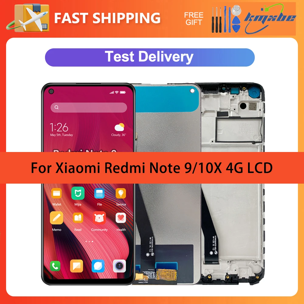 

6.53" LCD for Xiaomi Redmi Note 9 Display M2003J15SC M2003J15SG Touch Screen Digitizer Assembly With Frame for Redmi 10X 4G LCD