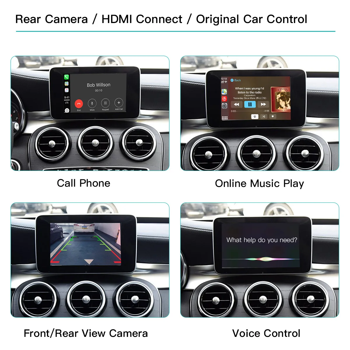 محول CarPlay اللاسلكي وحدة أندرويد السيارات لبنز C GLC W205 A CLA GLA B E GLE CLS NTG 5.0 مع مرآة بلوتوث #4