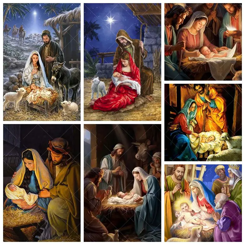 Christian Jesus Birth Scene Photography Backdrop Christmas Nativity Party Sheep Background Photo Custom Studio