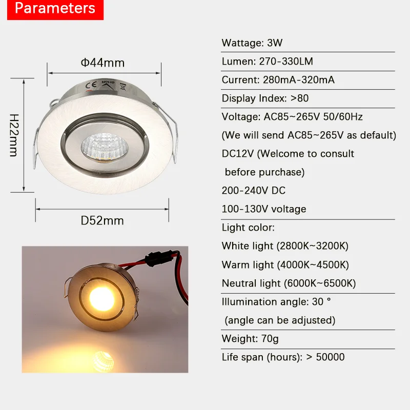 3w led downlight branco/preto/dourado/prata corpo pode ser escurecido ponto cob led mini luz de teto iluminação local led indoor