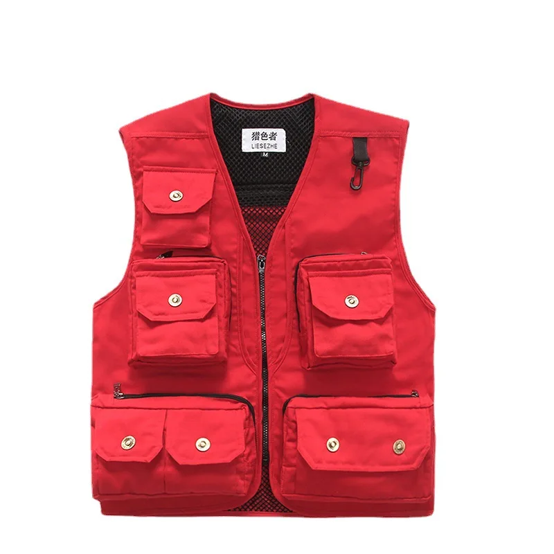 

2026 men's, outdoor, multi-pocket photography fishing casual vest, customizable logo