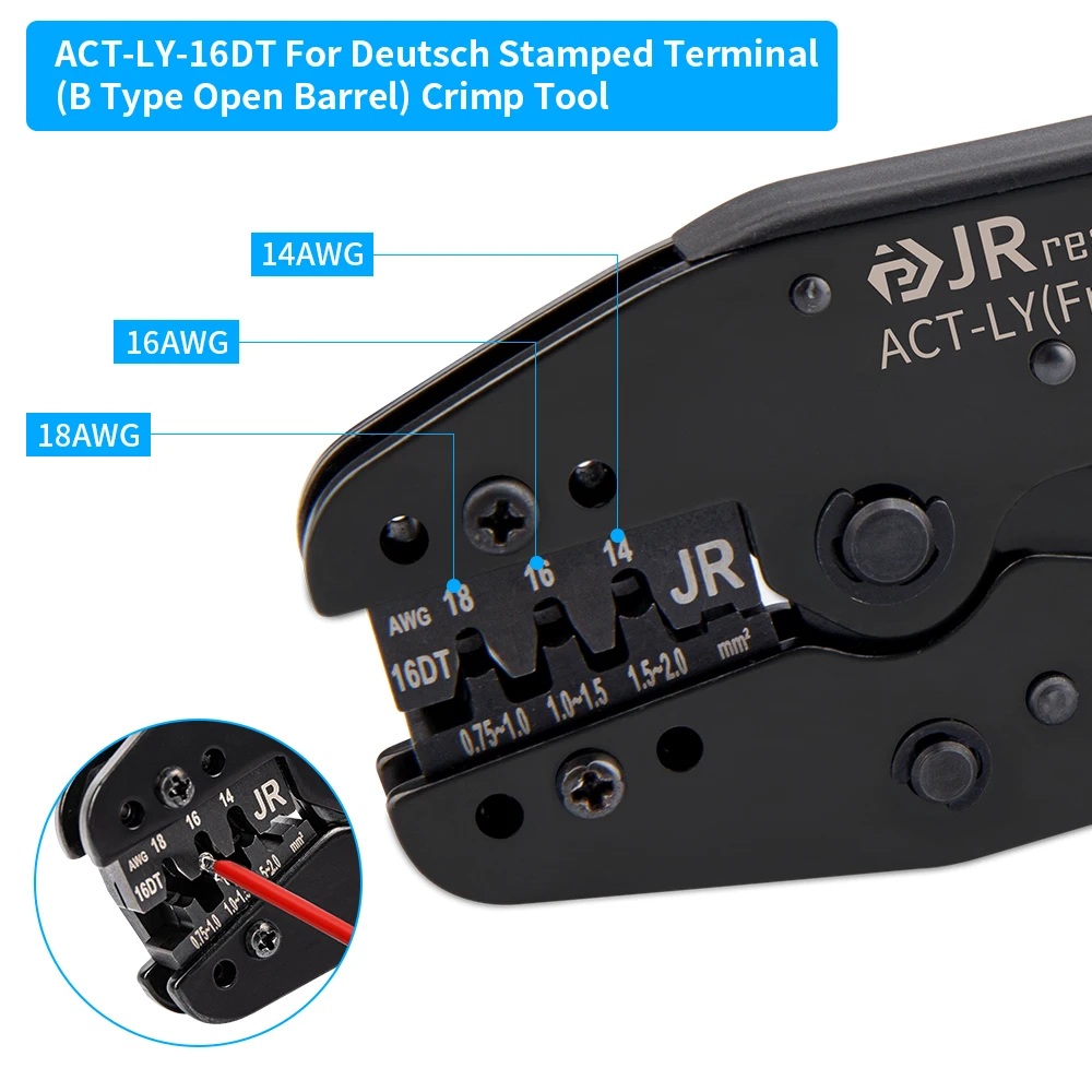 JRready Crimping Tool for Stamped and Formed,For 12#,16#,20#,With Positioner Fixed,Tightly Crimping,Terminal Crimper