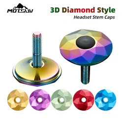 MOTSUV 3D Headset Stem Caps Pack Light Aluminum Alloy with Screws for MTB Bike Road Mountain Bicycle Cycling Parts Accessories