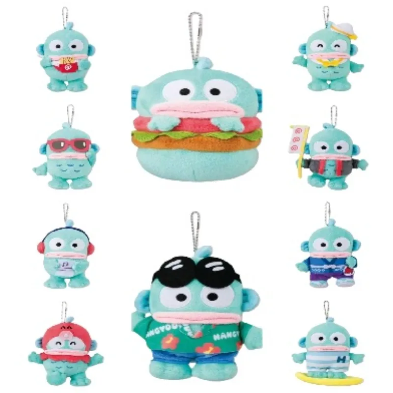 Novo estilo de férias hangyodon óculos de sol brinquedos de pelúcia pingente kawaii algodão sanrio plushine boneca mochila chaveiro presente