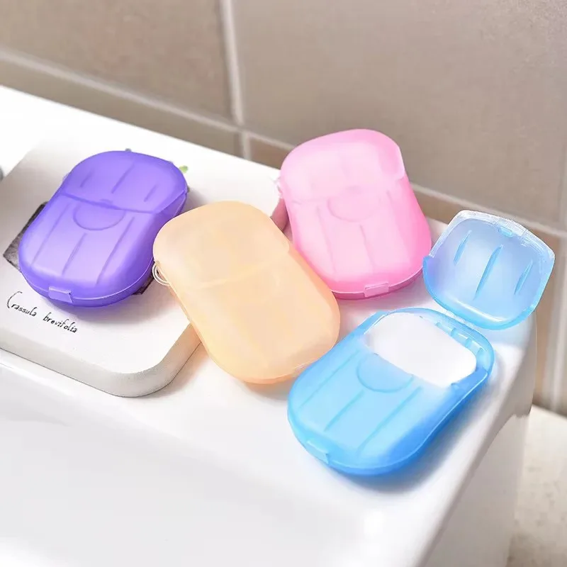 2/4box Travel Soap Paper Disposable Boxe Mini Sheet Soap Washing Hand Kitchen Hand Bath Clean Scented Mini Paper Slice Soap