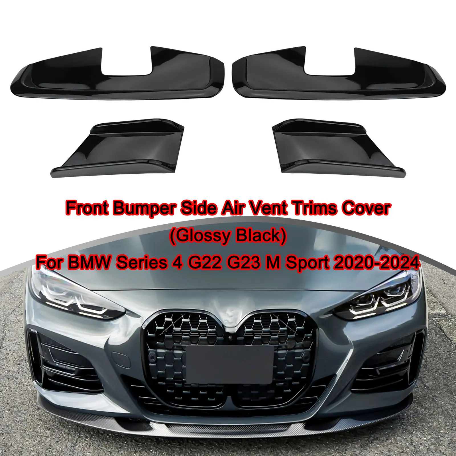 Easy Install Car Vent Trims Car Aesthetics M Sport Accessories Gloss Black Gloss Black Trim Optical Effect Unique Design