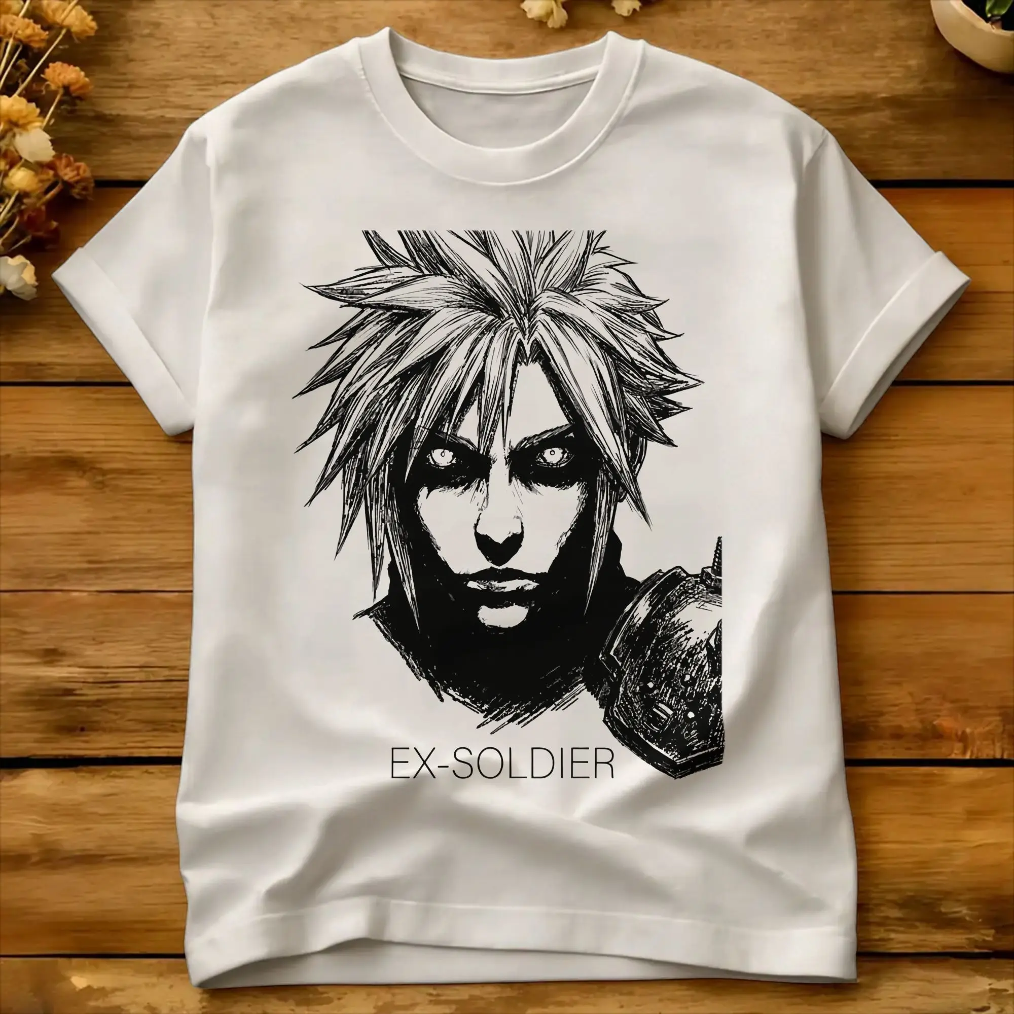 Mako Infused Gaze Cloud Strife T Shirt Beach Finals Fantasys VII Harajuku T-Shirts 100 Cotton O-Neck Plus Size Clothing Tshirt