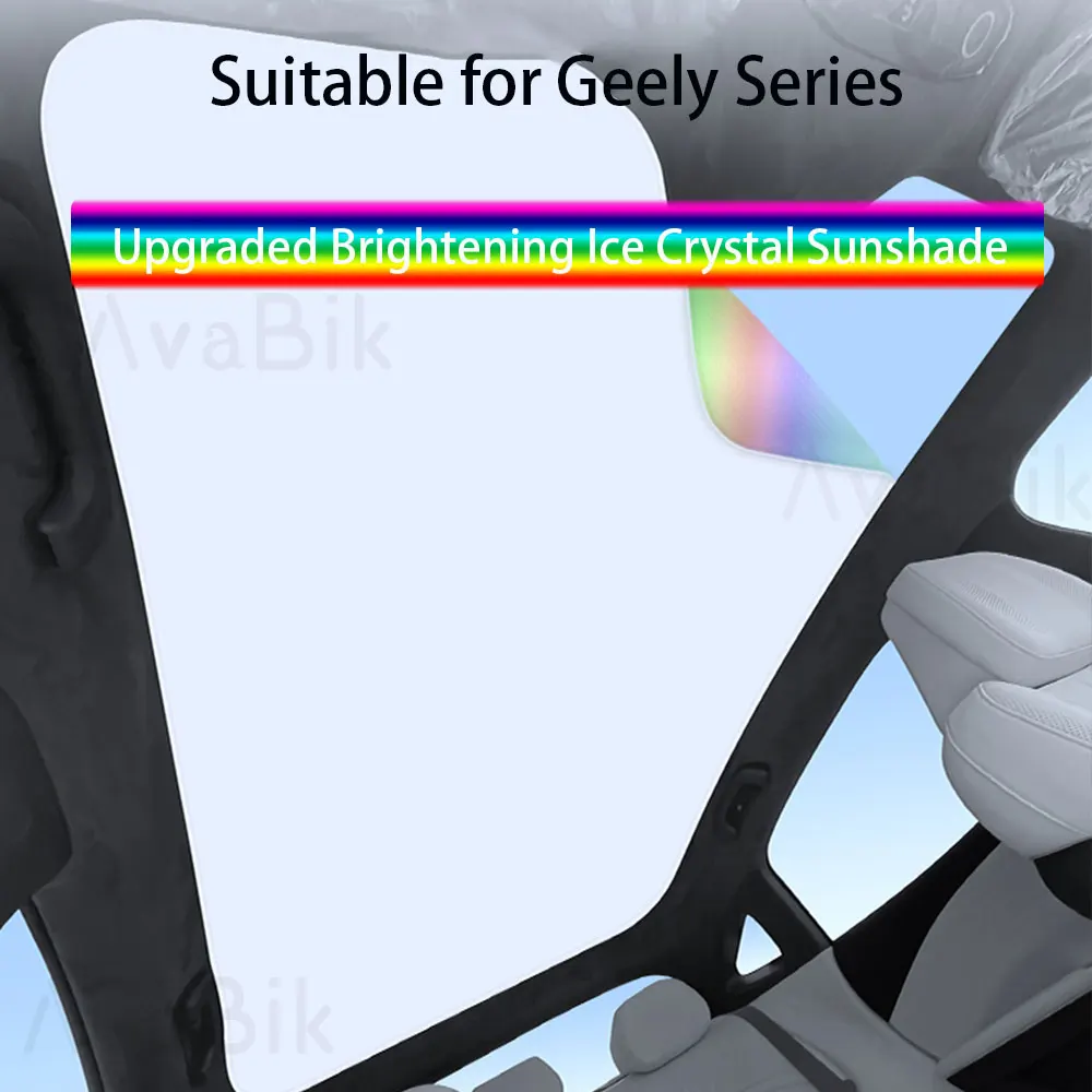 

For Geely Series Colorful Ice Crystal Car Roof Sunshade Skylight Blind Shading Windshield Sunroof Cover Sun Protection Accessori