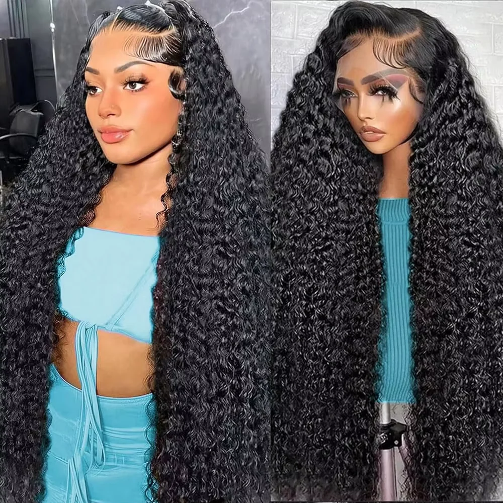 

Парик с глубокой волной и кружевной передней частью из натуральных волос, предварительно проработанный, плотность 220%, HD 13x6, для женщин